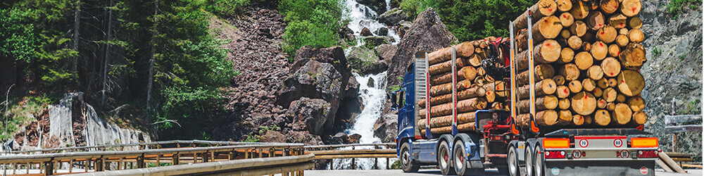 Sawmill page banner logging truck
